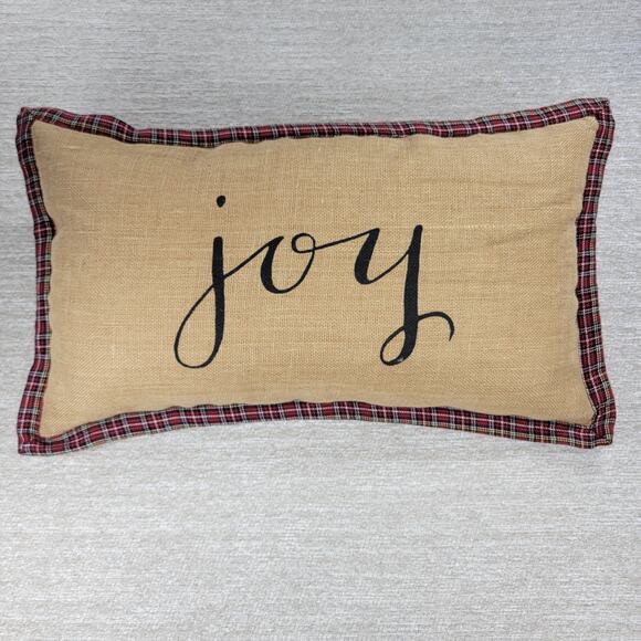Vtg Newport Joy Lumbar Pillow 24” Plaid Trim Down Filled Holiday Christmas Decor - Picture 2 of 13